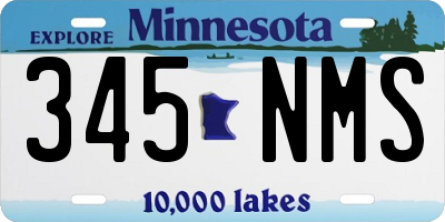 MN license plate 345NMS