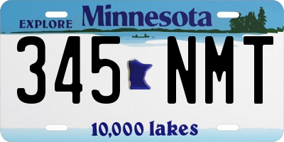 MN license plate 345NMT