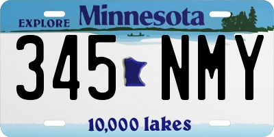 MN license plate 345NMY