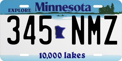 MN license plate 345NMZ