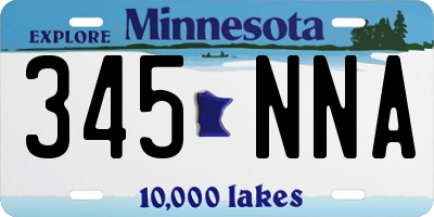 MN license plate 345NNA
