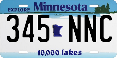 MN license plate 345NNC