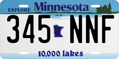 MN license plate 345NNF