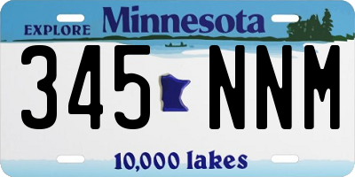 MN license plate 345NNM