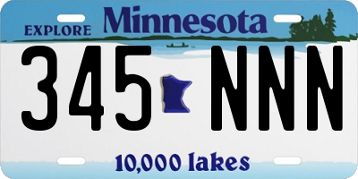 MN license plate 345NNN