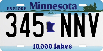 MN license plate 345NNV