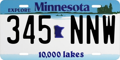 MN license plate 345NNW