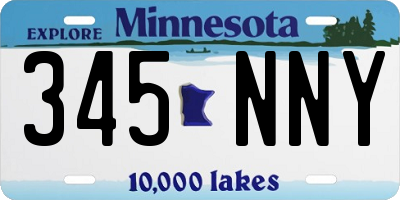 MN license plate 345NNY
