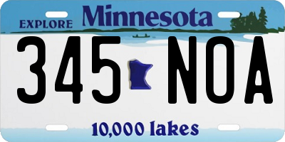MN license plate 345NOA