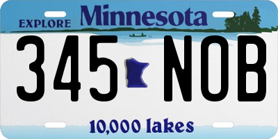 MN license plate 345NOB