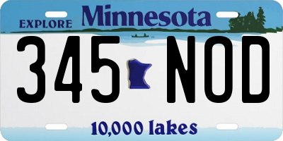 MN license plate 345NOD