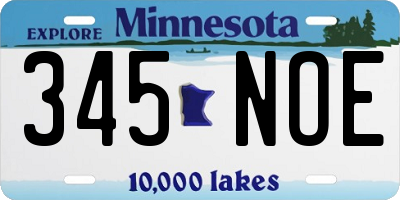 MN license plate 345NOE