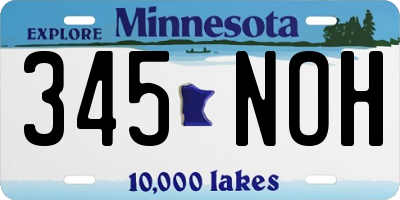 MN license plate 345NOH