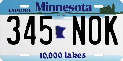 MN license plate 345NOK