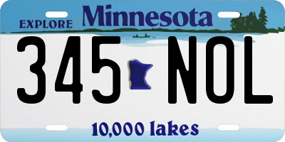 MN license plate 345NOL
