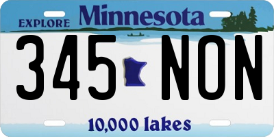 MN license plate 345NON