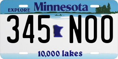 MN license plate 345NOO