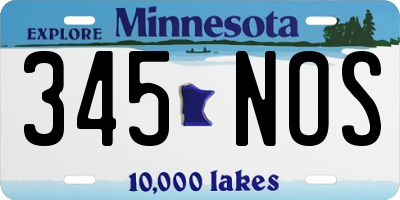 MN license plate 345NOS