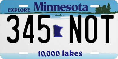 MN license plate 345NOT