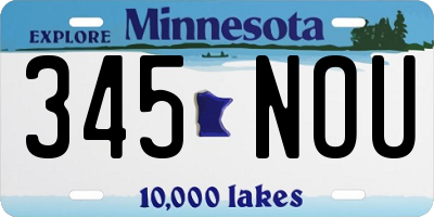 MN license plate 345NOU