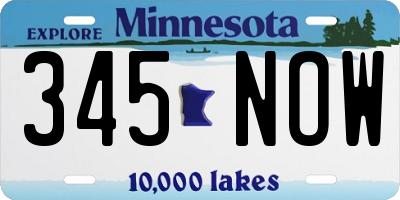 MN license plate 345NOW