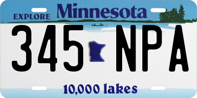 MN license plate 345NPA