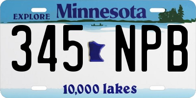 MN license plate 345NPB