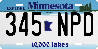 MN license plate 345NPD