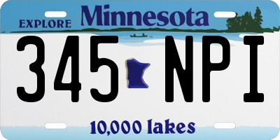 MN license plate 345NPI