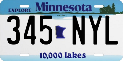 MN license plate 345NYL