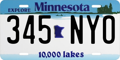 MN license plate 345NYO