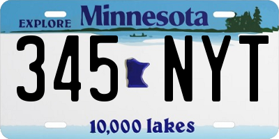 MN license plate 345NYT