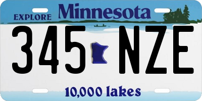MN license plate 345NZE