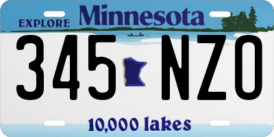 MN license plate 345NZO