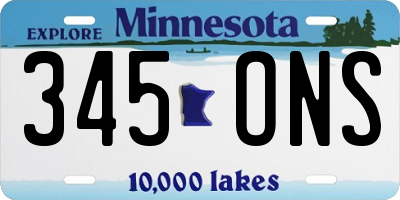MN license plate 345ONS