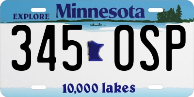 MN license plate 345OSP