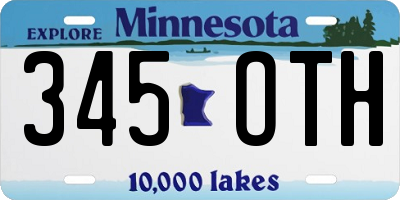 MN license plate 345OTH