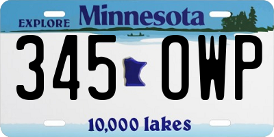 MN license plate 345OWP