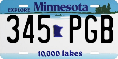 MN license plate 345PGB