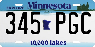 MN license plate 345PGC