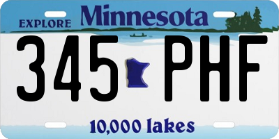 MN license plate 345PHF