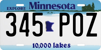 MN license plate 345POZ