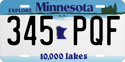 MN license plate 345PQF