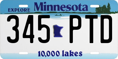 MN license plate 345PTD