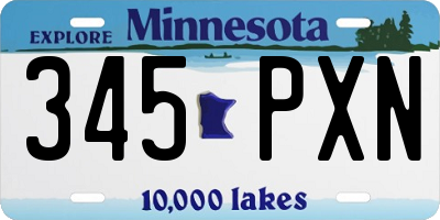 MN license plate 345PXN