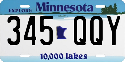 MN license plate 345QQY