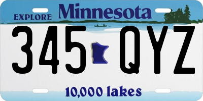 MN license plate 345QYZ