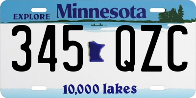 MN license plate 345QZC