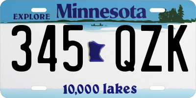 MN license plate 345QZK