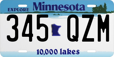 MN license plate 345QZM